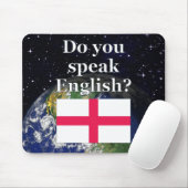 Sprichst du Englisch? Auf Englisch. Flag & Erde Mousepad (Mit Mouse)