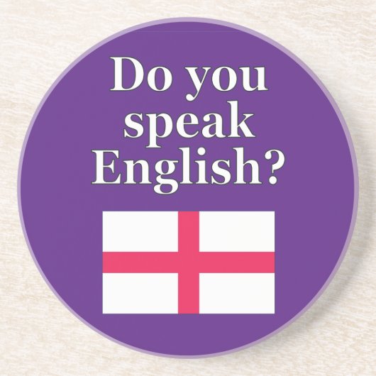 "Sprichst du Englisch?" auf Englisch. Flag Getränkeuntersetzer (Vorne)