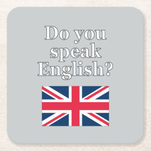 "Sprichst du Englisch?" auf Englisch. Flag Rechteckiger Pappuntersetzer