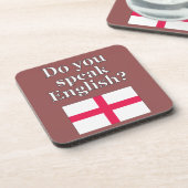 "Sprichst du Englisch?" auf Englisch. Flag Untersetzer (Linke Seite)