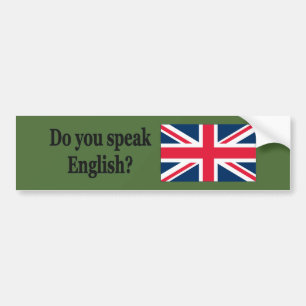 Sprichst du Englisch? Auf Englisch. Flaggenbf Autoaufkleber