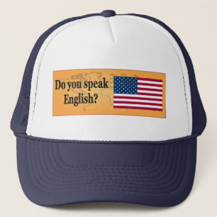 Sprichst du Englisch? Auf Englisch. Flaggenbf Truckerkappe