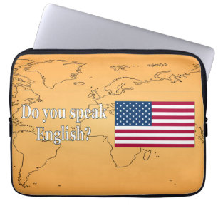 Sprichst du Englisch? Auf Englisch. Flaggenwanne Laptopschutzhülle