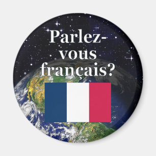 Sprichst du Französisch? Auf Französisch. Flag & E Magnet