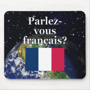 Sprichst du Französisch? Auf Französisch. Flag & E Mousepad