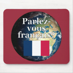 Sprichst du Französisch? Auf Französisch. Flag & E Mousepad
