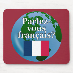 Sprichst du Französisch? Auf Französisch. Flagge & Mousepad
