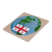 Sprichst du Georgisch? Auf Georgisch. Flagge & Glo Fliese (Seite)