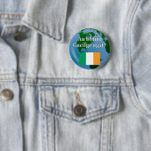 Sprichst du Irisch? Auf Irisch. Flagge & Globus Button (Beispiel)