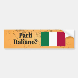 Sprichst du Italienisch? Auf Italienisch. Flaggenb Autoaufkleber