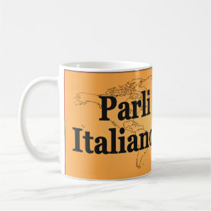 Sprichst du Italienisch? Auf Italienisch. Flaggenb Kaffeetasse