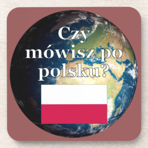 Sprichst du Polnisch? Auf Polnisch. Flag & Erde Getränkeuntersetzer
