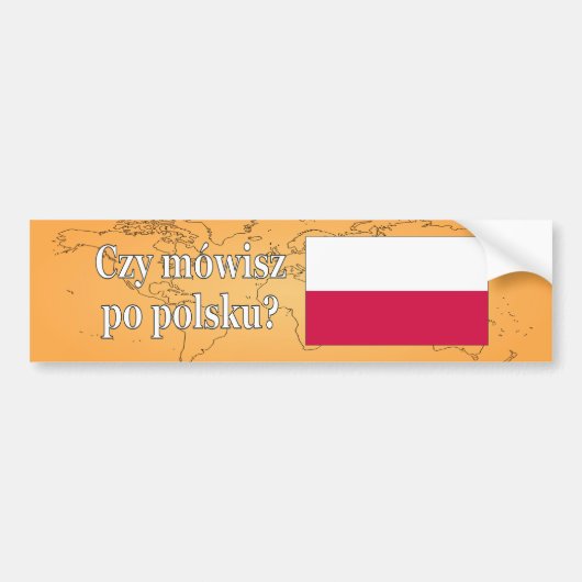 Sprichst du Polnisch? Auf Polnisch. Flaggenwanne Autoaufkleber (Vorne)