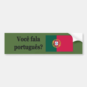Sprichst du Portugiesisch? Auf Portugiesisch. Flag Autoaufkleber