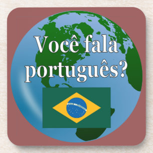 Sprichst du Portugiesisch? Auf Portugiesisch. Flag Getränkeuntersetzer