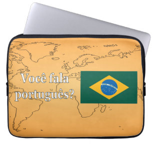 Sprichst du Portugiesisch? Auf Portugiesisch. Flag Laptopschutzhülle