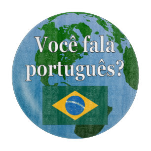 Sprichst du Portugiesisch? Auf Portugiesisch. Flag Schneidebrett