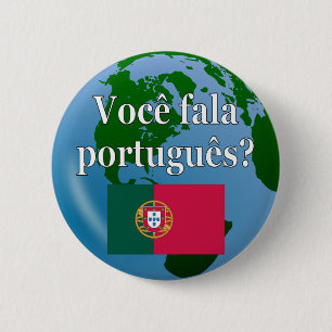 Sprichst du Portugiesisch? Portugiesisch. Flag-Glo Button