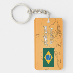 Sprichst du Portugiesisch? Portugiesisch. Flaggenw Schlüsselanhänger