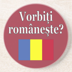Sprichst du Rumänisch? Auf Rumänisch. Flag Getränkeuntersetzer