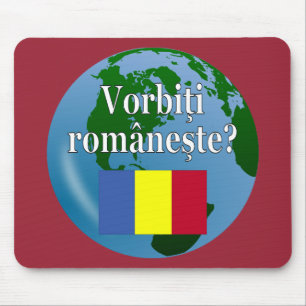 Sprichst du Rumänisch? Auf Rumänisch. Flagge & Glo Mousepad