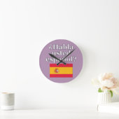 Sprichst du Spanisch? Auf Spanisch. Flag Runde Wanduhr (Zuhause)