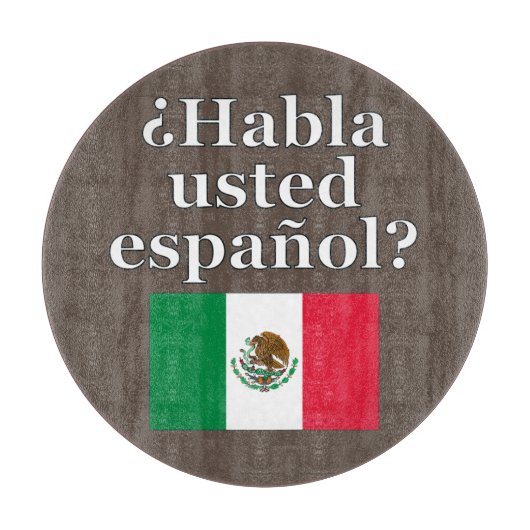 Sprichst du Spanisch? Auf Spanisch. Flag Schneidebrett (Vorderseite)