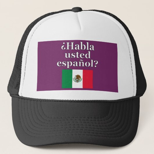 Sprichst du Spanisch? Auf Spanisch. Flag Truckerkappe (Vorderseite)