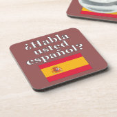 Sprichst du Spanisch? Auf Spanisch. Flag Untersetzer (Linke Seite)