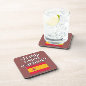 Sprichst du Spanisch? Auf Spanisch. Flag Untersetzer (Rechte Seite)