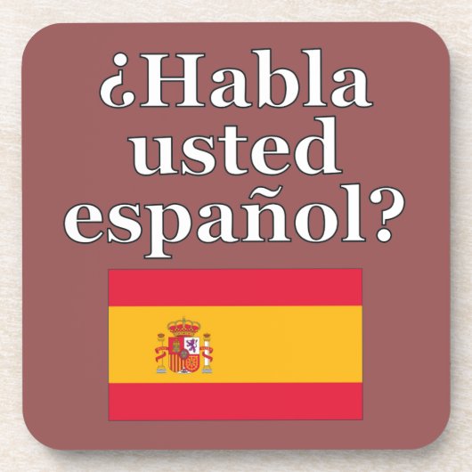 Sprichst du Spanisch? Auf Spanisch. Flag Untersetzer (Vorderseite)