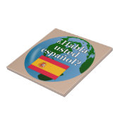 Sprichst du Spanisch? Auf Spanisch. Flagge & Globu Fliese (Seite)