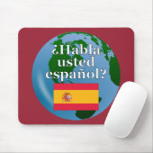 Sprichst du Spanisch? Auf Spanisch. Flagge & Globu Mousepad (Mit Mouse)
