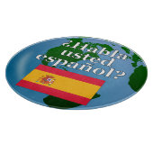 Sprichst du Spanisch? Auf Spanisch. Flagge & Globu Schneidebrett (Ecke)