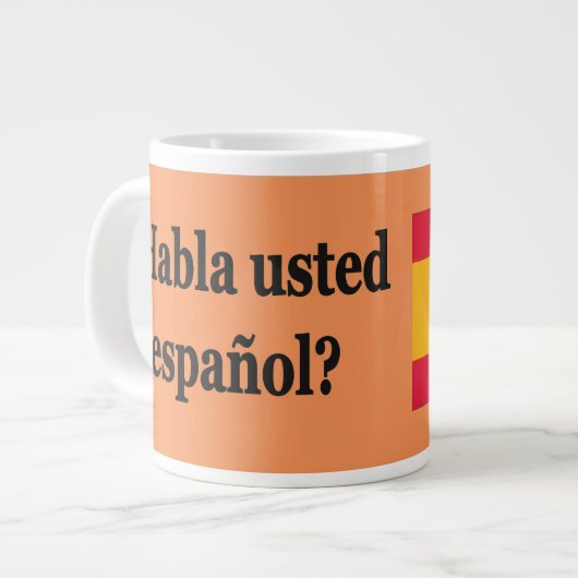 Sprichst du Spanisch? Auf Spanisch. Flaggenbf Jumbo-Tasse (Vorderseite Links)