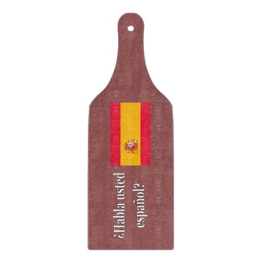 Sprichst du Spanisch? Auf Spanisch. Flaggenwanne Schneidebrett (Vorderseite)