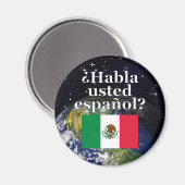Sprichst du Spanisch? Spanisch. Flag & Erde Magnet (Vorderseite/Rückseite)