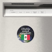 Sprichst du Spanisch? Spanisch. Flag & Erde Magnet (In Situ (Geschirrspüler))