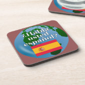 Sprichst du Spanisch? Spanisch. Flagge & Globus Untersetzer (Linke Seite)
