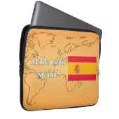 Sprichst du Spanisch? Spanisch. Flaggenwanne Laptopschutzhülle (Vorne Rechts)