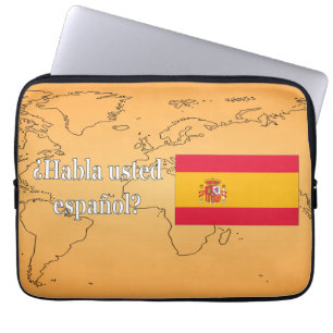 Sprichst du Spanisch? Spanisch. Flaggenwanne Laptopschutzhülle