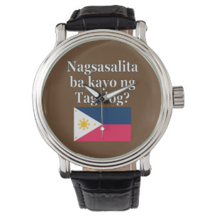 Sprichst du Tagalog? In Tagalog. Flag Armbanduhr