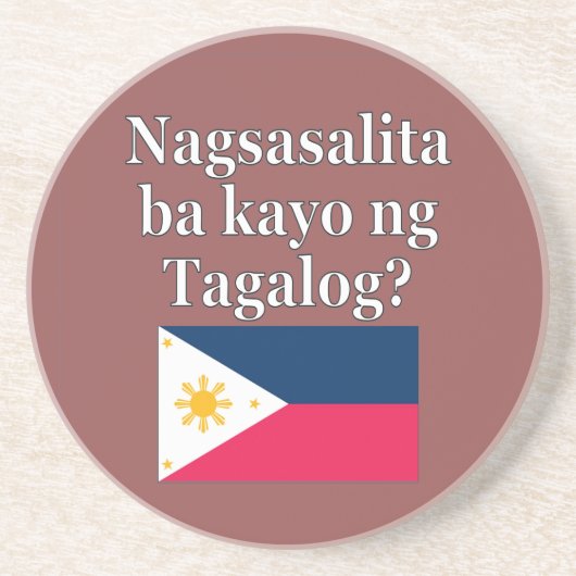 Sprichst du Tagalog? in Tagalog. Flag Getränkeuntersetzer (Vorne)