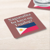 Sprichst du Tagalog? In Tagalog. Flag Rechteckiger Pappuntersetzer (angewinkelt)