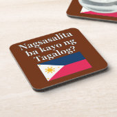 Sprichst du Tagalog? In Tagalog. Flag Untersetzer (Linke Seite)