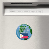 Sprichst du Tagalog? In Tagalog. Flagge & Globus Magnet (In Situ (Geschirrspüler))