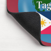 Sprichst du Tagalog? In Tagalog. Flagge & Globus Mousepad (Ecke)