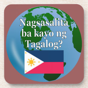 Sprichst du Tagalog? In Tagalog. Flagge & Globus Untersetzer