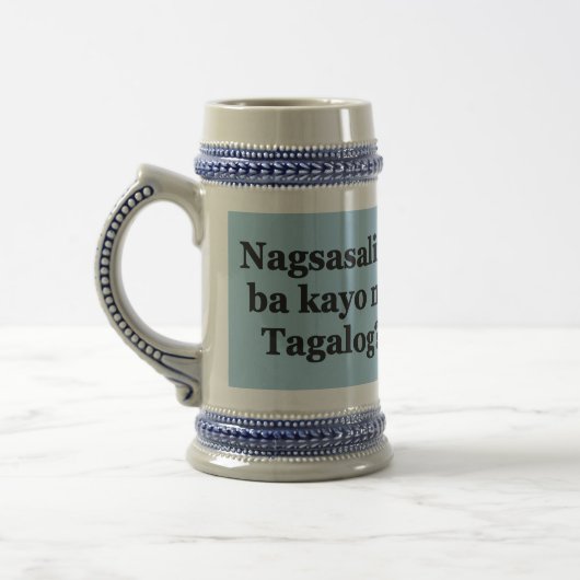 Sprichst du Tagalog? In Tagalog. Flaggenbf Bierglas (Links)