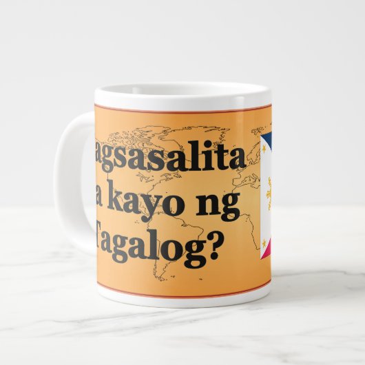 Sprichst du Tagalog? In Tagalog. Flaggenbf Jumbo-Tasse (Vorderseite Links)